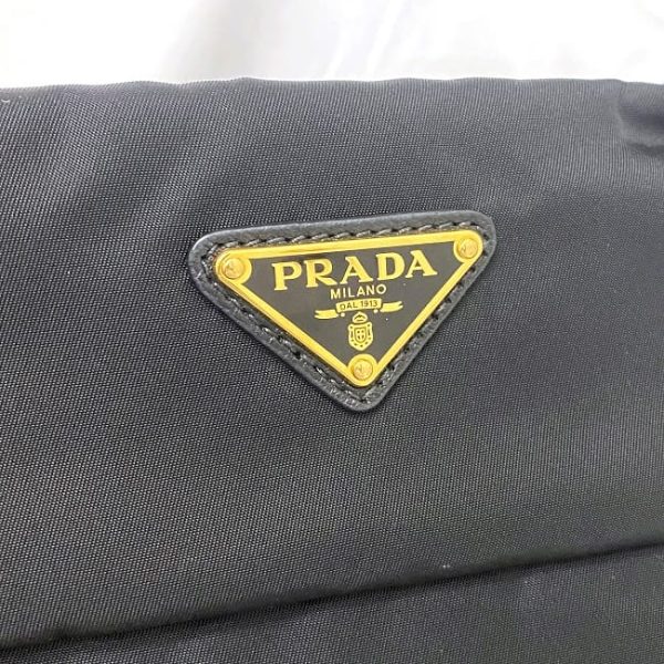 f 19587 6 Prada Triangle Logo Plate Shoulder Bag Black Nero