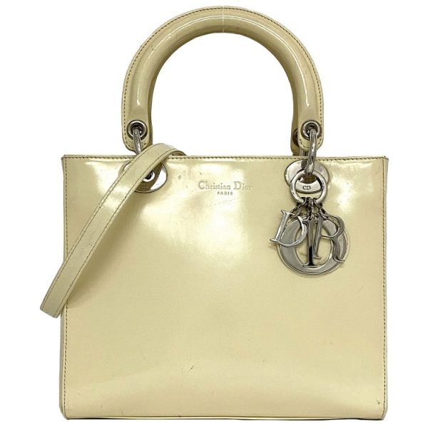 f 19656 1 Christian Dior Lady 2Way Bag Cream White