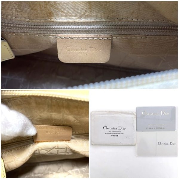 f 19656 2 Christian Dior Lady 2Way Bag Cream White