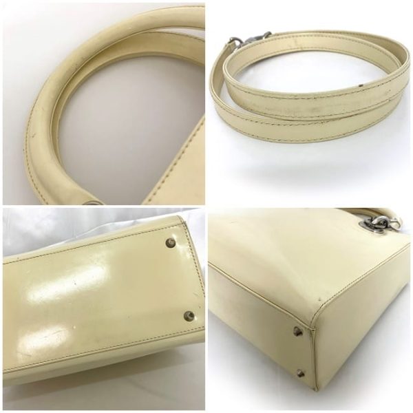 f 19656 8 Christian Dior Lady 2Way Bag Cream White