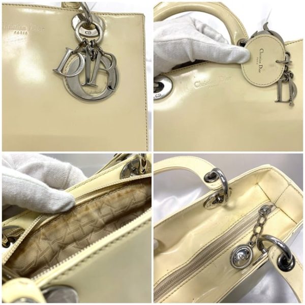 f 19656 9 Christian Dior Lady 2Way Bag Cream White