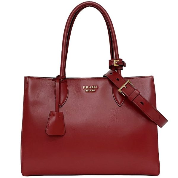 f 19688 1 Prada Shoulder Bag Leather Red