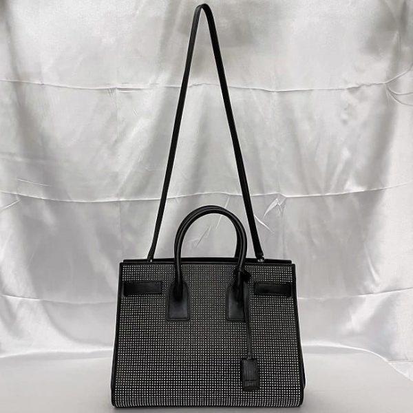 f 19839 2 Saint Laurent Sac de Jour 2Way Leather Bag Studs Black