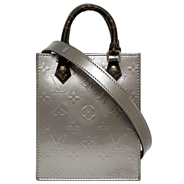 f 19844 1 1 Louis Vuitton Petite Sac Plat Shoulder Bag Monogram Vernis Taupe