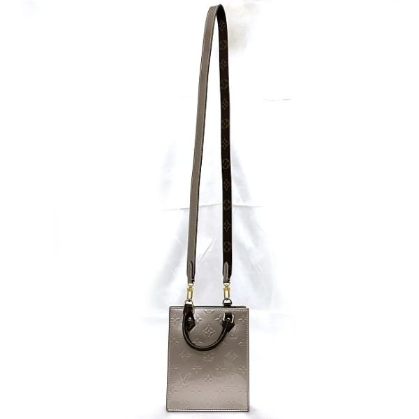 f 19844 7 Louis Vuitton Petite Sac Plat Shoulder Bag Monogram Vernis Taupe