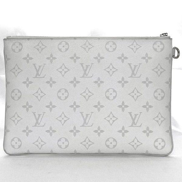 f 19900 3 Louis Vuitton Zipped Pouch GM Clutch Bag Monogram White