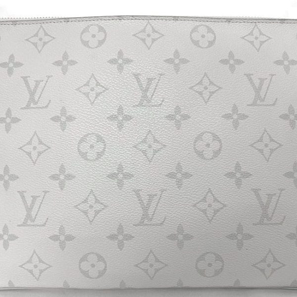 f 19900 7 Louis Vuitton Zipped Pouch GM Clutch Bag Monogram White