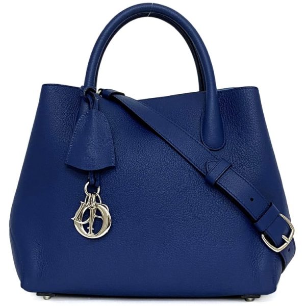 f 20162 1 Christian Dior Tote Bag with Shoulder Logo Blue