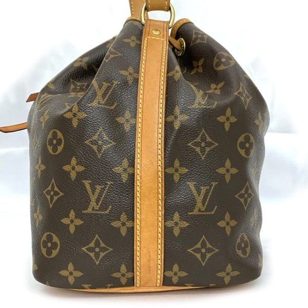 f 20206 5 Louis Vuitton Petit Noe All Over Pattern Drawstring Shoulder Bag Brown Beige