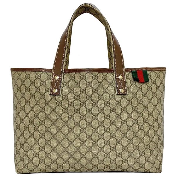 f 20215 1 Gucci Tote Bag PVC Leather Beige