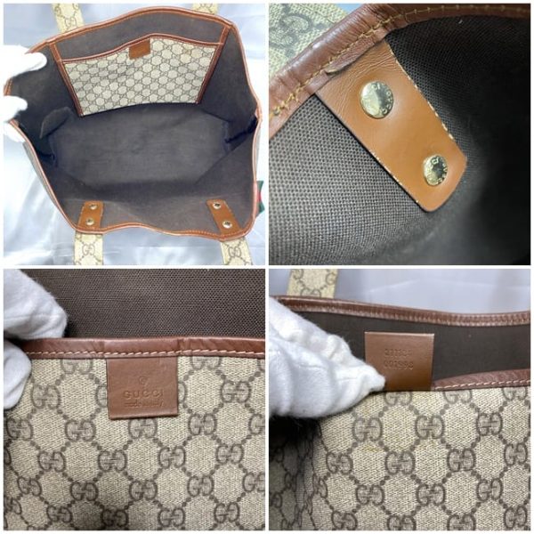 f 20215 10 Gucci Tote Bag PVC Leather Beige