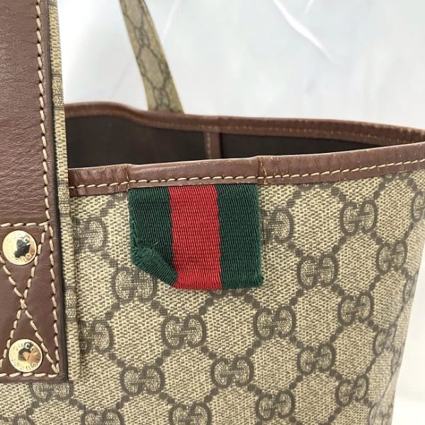 f 20215 8 Gucci Tote Bag PVC Leather Beige