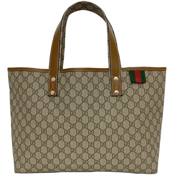 f 20348 1 Gucci Tote Bag PVC Leather Beige