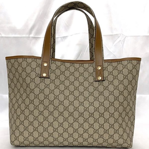 f 20348 3 Gucci Tote Bag PVC Leather Beige