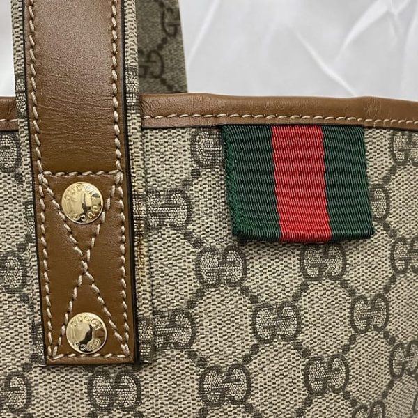 f 20348 8 Gucci Tote Bag PVC Leather Beige