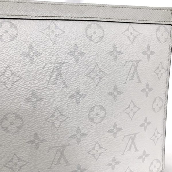 f 20355 10 Louis Vuitton Pochette Voyage MM Clutch Bag Taigarama Gray