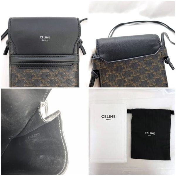 f 20372 10 Celine Shoulder Bag Phone Shoulder Black Triomphe