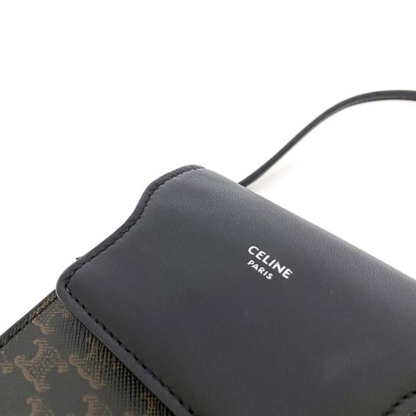 f 20372 8 Celine Shoulder Bag Phone Shoulder Black Triomphe