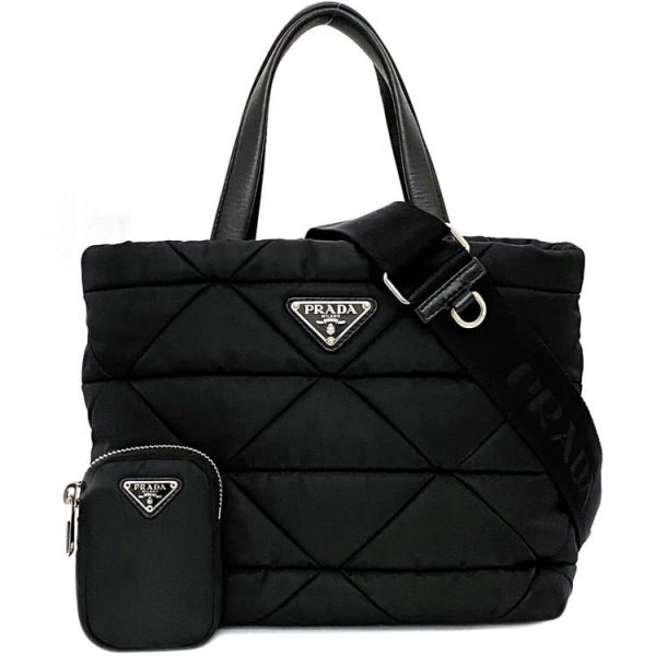 f 20524 1 Prada 2way Bag Renylon Black