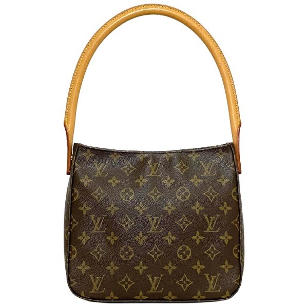 f15446 1 Louis Vuitton Looping MM Semi Shoulder Bag Brown Beige