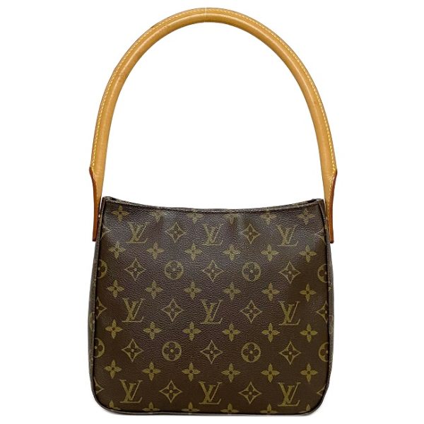 f15446 3 Louis Vuitton Looping MM Semi Shoulder Bag Brown Beige