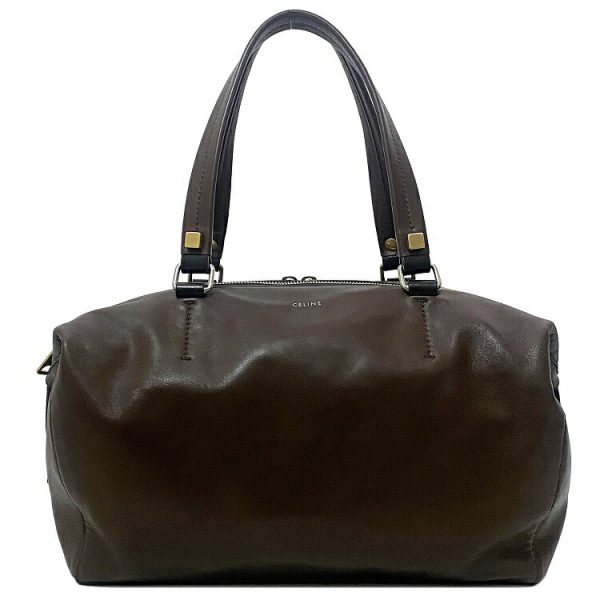 f15455 1 Celine Mini Boston Bag Brown Condition Leather