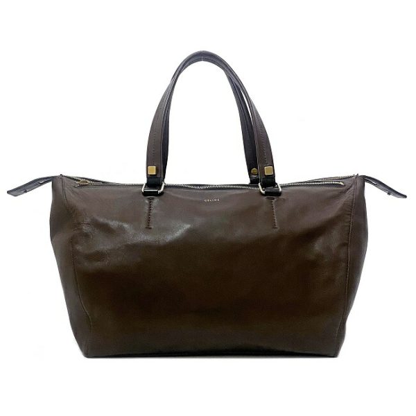 f15455 4 Celine Mini Boston Bag Brown Condition Leather