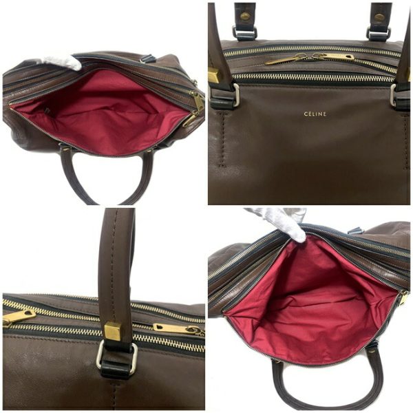 f15455 9 Celine Mini Boston Bag Brown Condition Leather