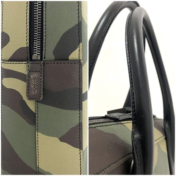 f17082 9 Saint Laurent 2Way Leather Briefcase Camouflage Black