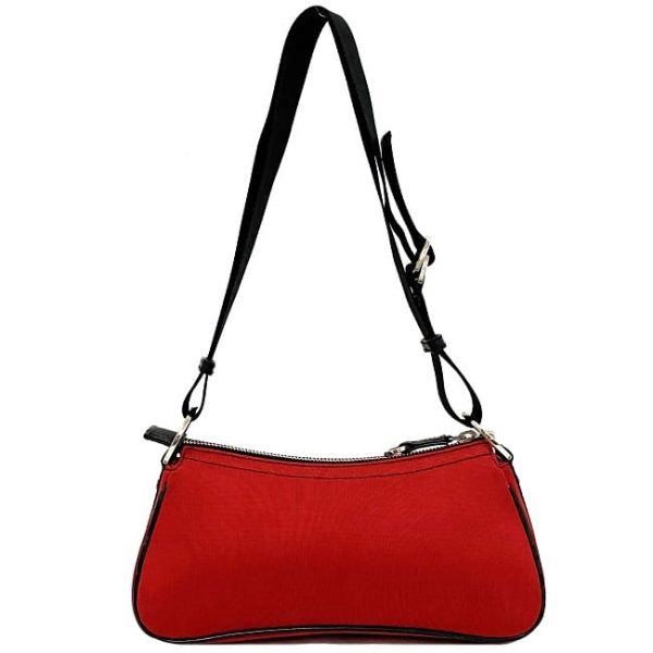 f17144 3 Christian Dior Rhinestone Semi Shoulder Bag Red Black