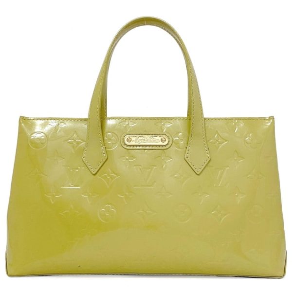 f17201 1 Louis Vuitton Wilshire PM Handbag Monogram Vernis Yellow Green