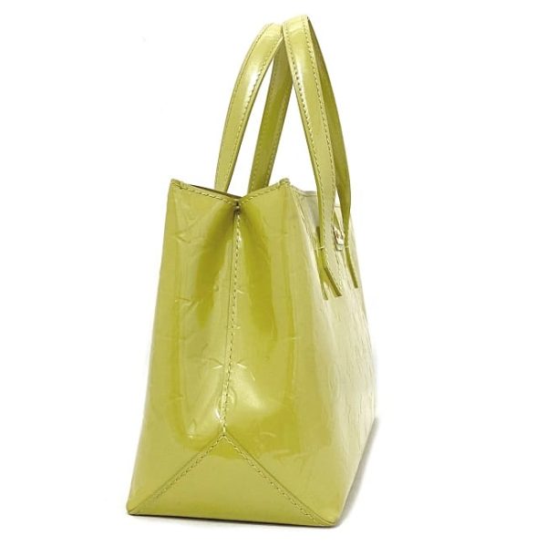 f17201 2 Louis Vuitton Wilshire PM Handbag Monogram Vernis Yellow Green