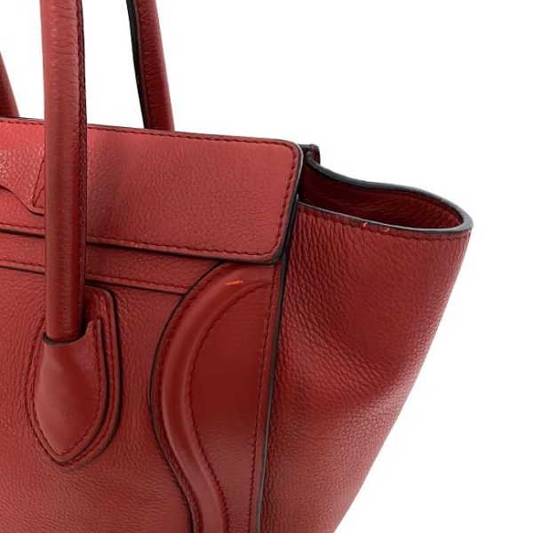 f17623 8 Celine Tote Bag Luggage Micro Shopper Red