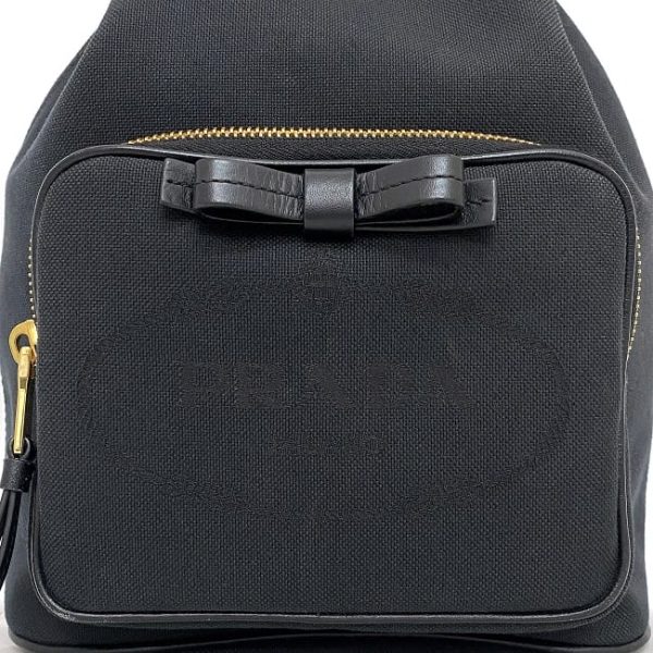 f17714 7 Prada Bucket Bag Jacquard Canvas Black