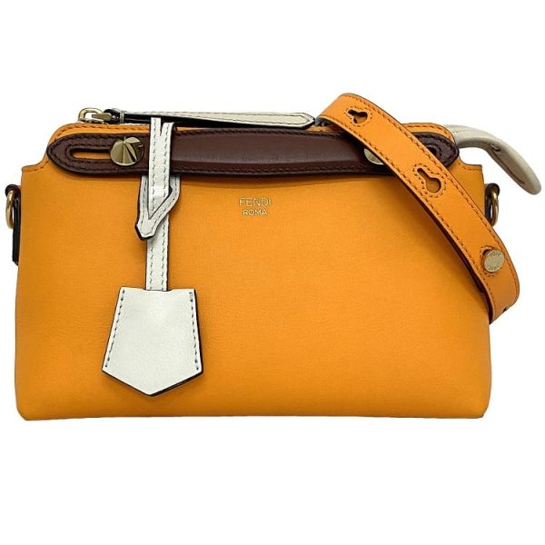 f17850 1 Fendi 2way Bag Leather Orange