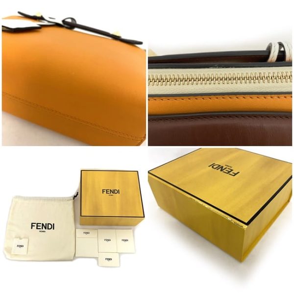 f17850 10 Fendi 2way Bag Leather Orange