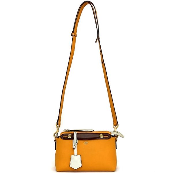 f17850 2 Fendi 2way Bag Leather Orange