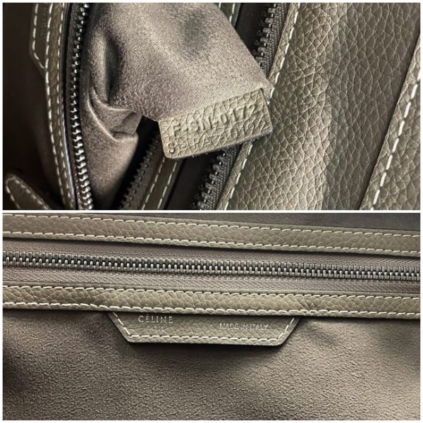 f18223 10 Celine Tote Bag Luggage Mini Shopper Beige Gray