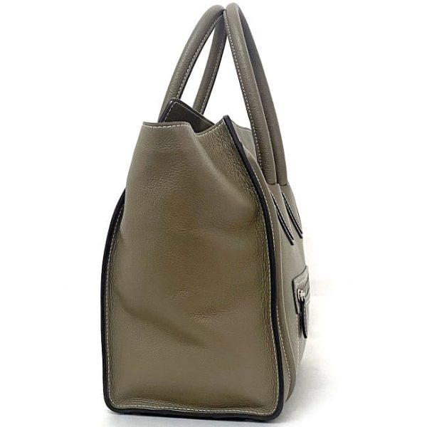 f18223 2 Celine Tote Bag Luggage Mini Shopper Beige Gray