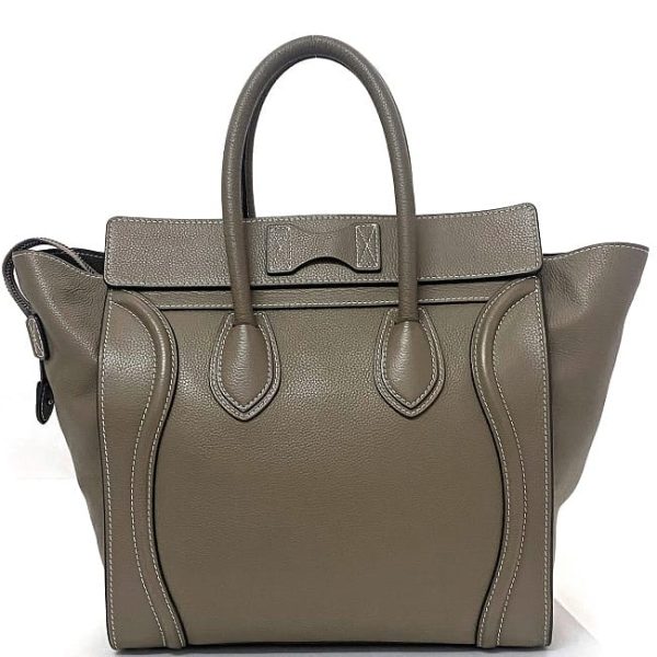 f18223 3 Celine Tote Bag Luggage Mini Shopper Beige Gray