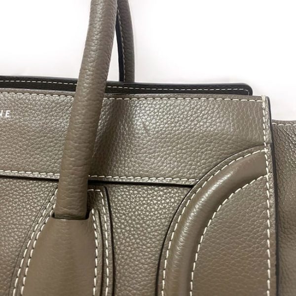 f18223 9 Celine Tote Bag Luggage Mini Shopper Beige Gray