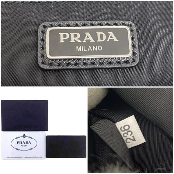 f18239 10 Prada Clutch Bag Tesuto Saffiano Black