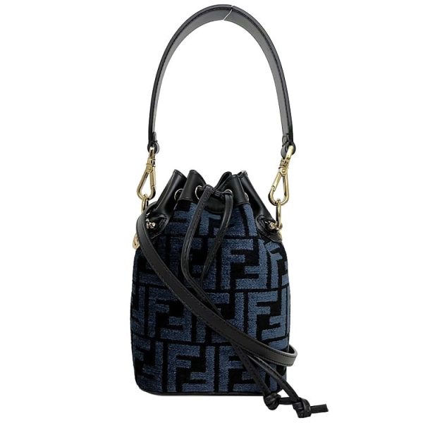 f18244 1 Fendi Mini Montresor Drawstring Bag Suede Black