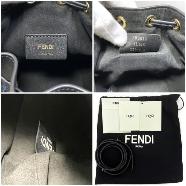 f18244 10 Fendi Mini Montresor Drawstring Bag Suede Black