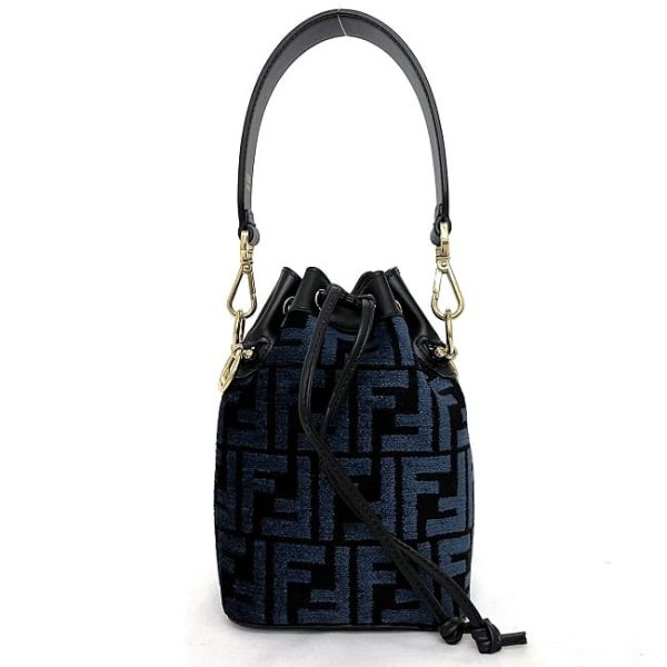 f18244 3 Fendi Mini Montresor Drawstring Bag Suede Black