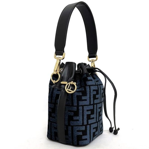 f18244 4 Fendi Mini Montresor Drawstring Bag Suede Black