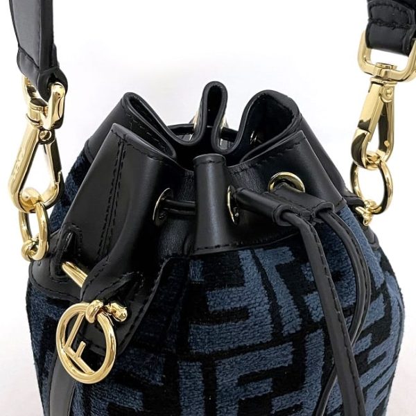 f18244 6 Fendi Mini Montresor Drawstring Bag Suede Black