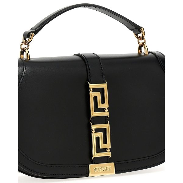 f65c79636701486 ju 3 Versace Greca Handbag Black