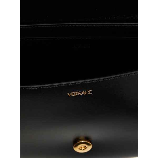 f65c79636701486 ju 4 Versace Greca Handbag Black