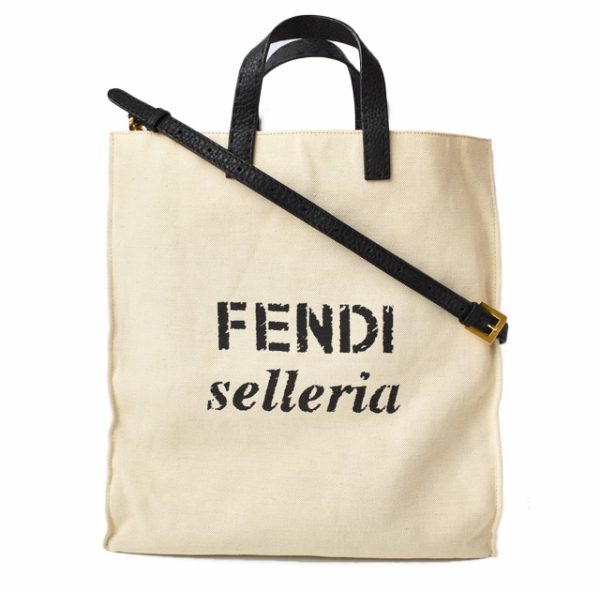 fd 19 008 1 FENDI 2way tote shoulder bag Natural